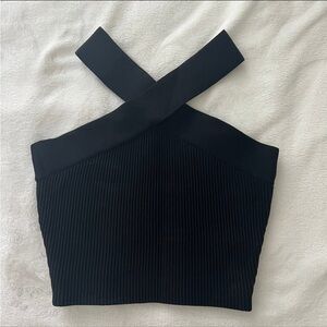 Ribbed halter crop top